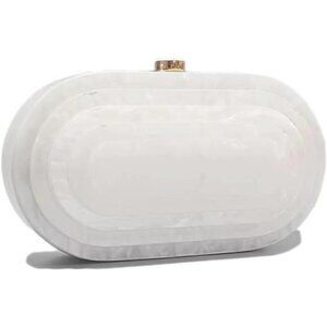 Acrylic Evening Clutch | Sphere Decor Handbag with Detachable Chain